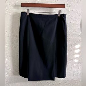 Theory Dark Navy Blue Wool Blend Pencil Skirt Women’s Size 2 *flawed